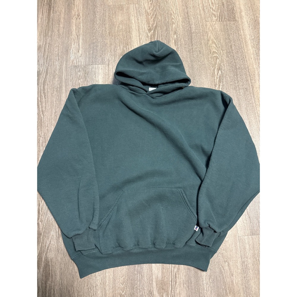 Vintage Russell Athletic Hoodie XXL Hunter Green Made in USA Blank Sweatshirt